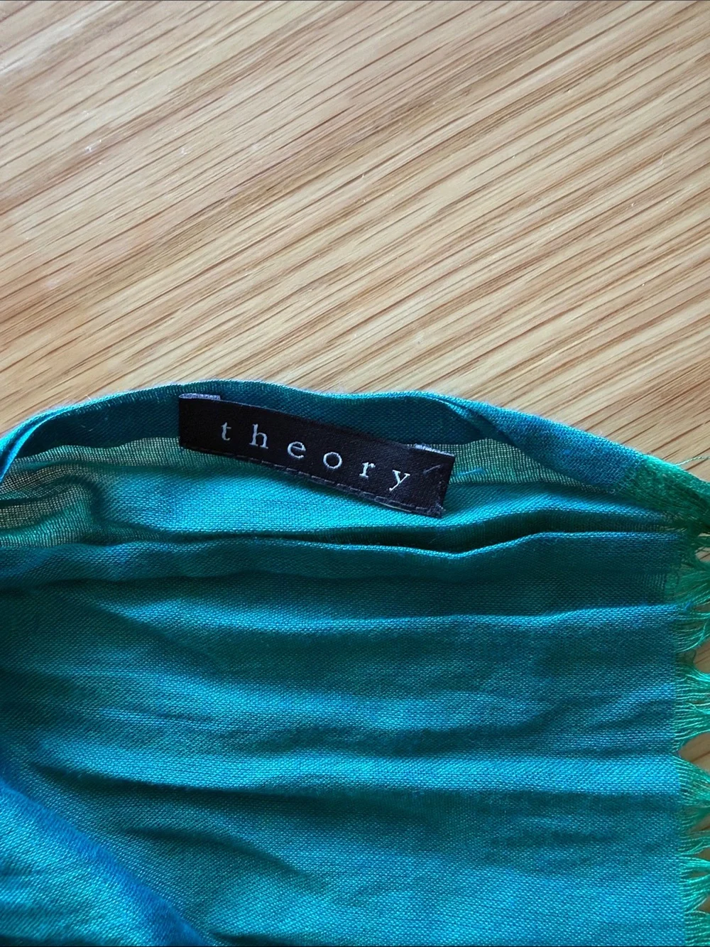 Theory Green to Teal Ombre Lightweight Scarf